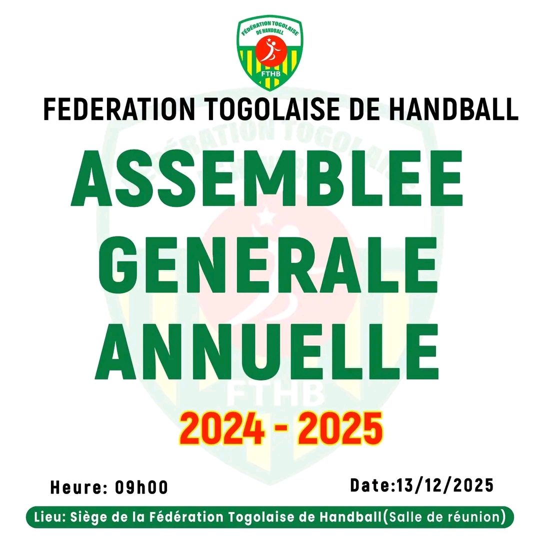 Handball Togolais : La FTHB convoque les acteurs pour une Assemblée Générale décisive