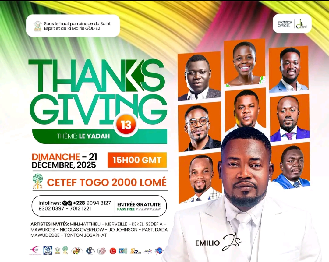 Thanksgiving 2025 : Le Togo se prépare à une mémorable célébration du Yadah au CETEF Togo 2000