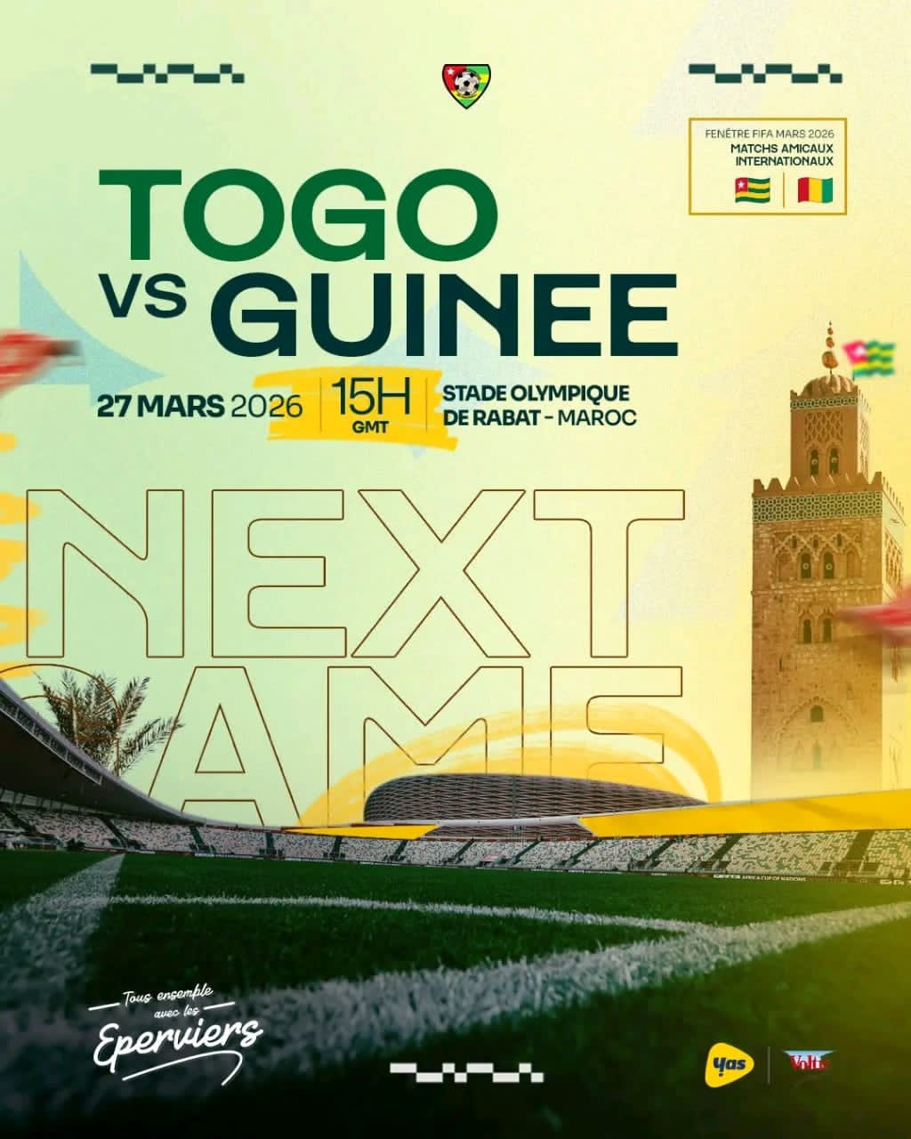 Duel Ouest-Africain à Rabat : Les Éperviers du Togo défient le Syli National de Guinée